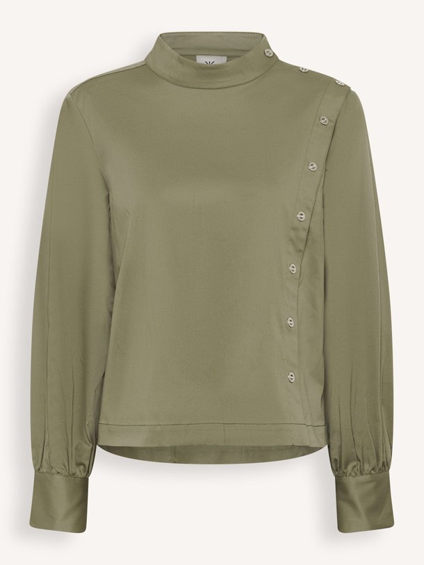 Ontdek de Egina katoenmix blouse van Karen By Simonsen in de kleur Groen bij Orangebag. Op werkdagen voor 21:45 besteld, morgen in huis.