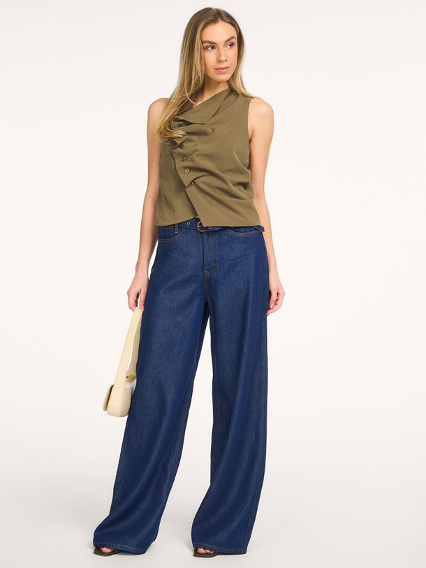 Ontdek de Tasma high waist loose fit non-stretch jeans van My Essential Wardrobe in de kleur Donkerblauw bij Orangebag. Op werkdagen voor 21:45 besteld, morgen in huis.