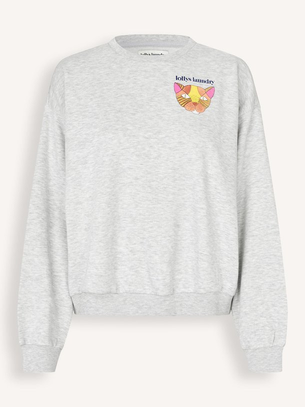 Ontdek de Sydney katoenmix gemêleerde sweater met print van Lollys Laundry in de kleur Lichtgrijs bij Orangebag. Op werkdagen voor 21:45 besteld, morgen in huis.