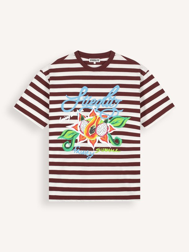 Ontdek de Jovita katoenen gestreept T-shirt van Stieglitz in de kleur Bruin bij Orangebag. Op werkdagen voor 21:45 besteld, morgen in huis.