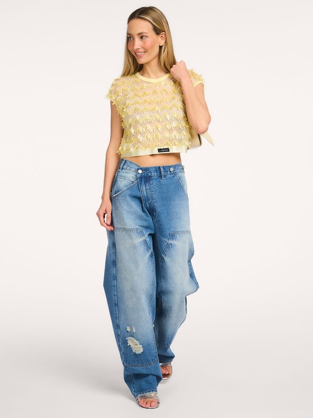 Ontdek de Limone geweven top van Haute L'Amitié in de kleur Geel bij Orangebag. Op werkdagen voor 21:45 besteld, morgen in huis.