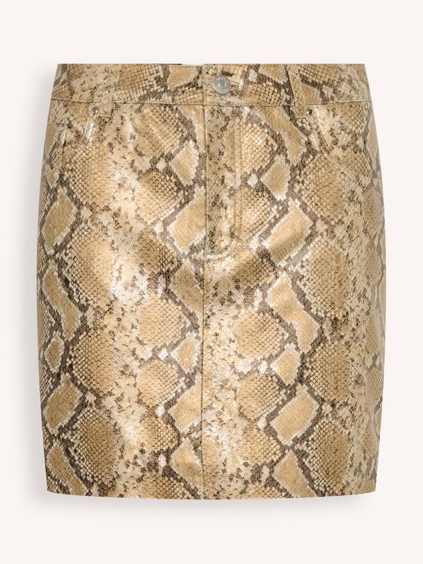 Ontdek de Feliza lederen mini rok met snake dessin van Gestuz in de kleur beige bij Orangebag. Op werkdagen voor 21:45 besteld, morgen in huis.