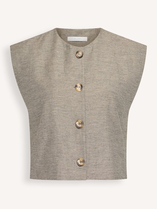 Ontdek de Nori katoenmix gilet van By-Bar in de kleur Donkergrijs bij Orangebag. Op werkdagen voor 21:45 besteld, morgen in huis.