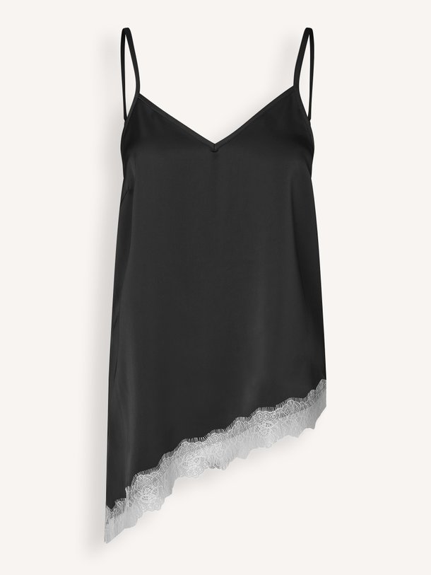 Ontdek de Alinka geweven satijnen top met kant van Modstrom in de kleur Zwart bij Orangebag. Op werkdagen voor 21:45 besteld, morgen in huis.