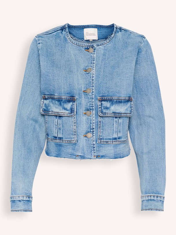 Ontdek de Dango denim jasje van My Essential Wardrobe in de kleur blauw bij Orangebag. Op werkdagen voor 21:45 besteld, morgen in huis.