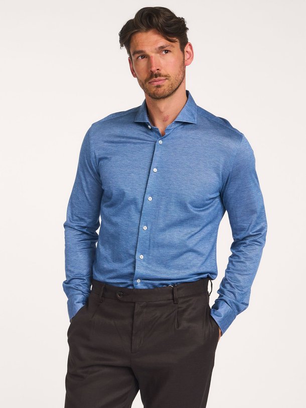 Ontdek de Camicia katoenmix jersey overhemd van Xacus in de kleur Blauw bij Orangebag. Op werkdagen voor 21:45 besteld, morgen in huis.