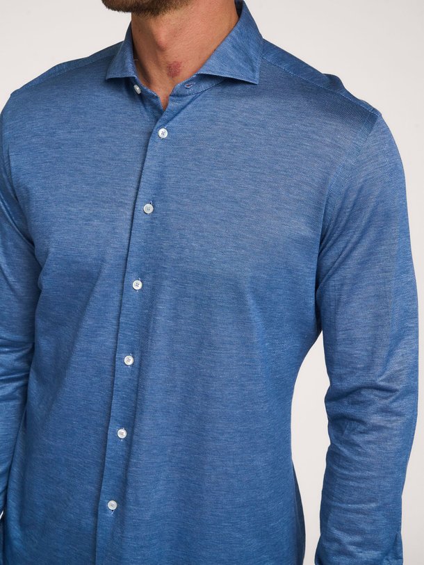 Ontdek de Camicia katoenmix jersey overhemd van Xacus in de kleur Blauw bij Orangebag. Op werkdagen voor 21:45 besteld, morgen in huis.