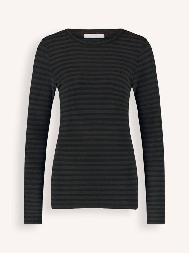 Ontdek de Viscose/linnenmix gestreepte longsleeve van By-Bar in de kleur zwart bij Orangebag. Op werkdagen voor 21:45 besteld, morgen in huis.