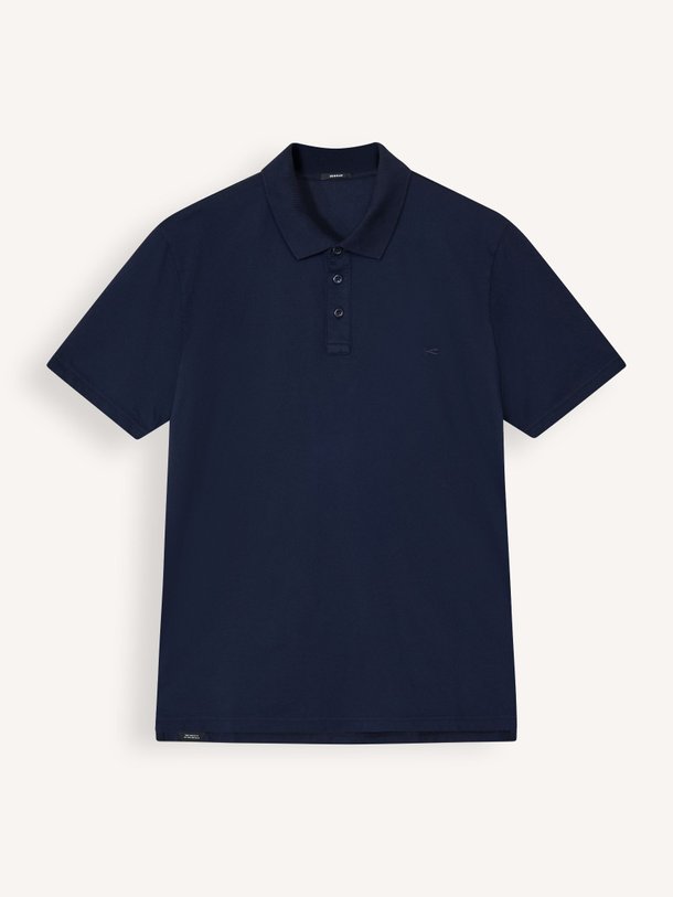 Ontdek de Lupo katoenmix piqué polo van Denham in de kleur Donkerblauw bij Orangebag. Op werkdagen voor 21:45 besteld, morgen in huis.