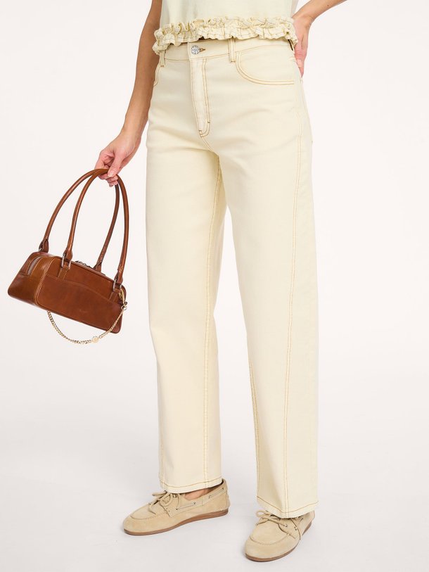 Ontdek de Niaka high waist barrel fit stretch jeans van Baum und Pferdgarten in de kleur Crème bij Orangebag. Op werkdagen voor 21:45 besteld, morgen in huis.