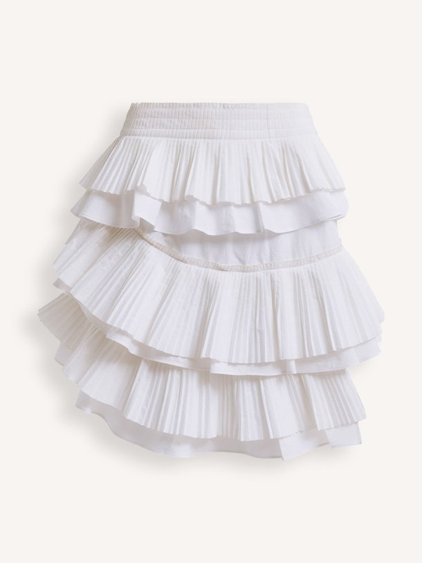 Ontdek de Hupaul katoenen rok met ruches van Essentiel Antwerp in de kleur wit bij Orangebag. Op werkdagen voor 21:45 besteld, morgen in huis.
