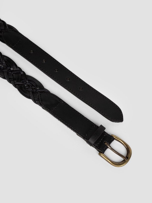 Ontdek de Lederen gevlochten riem van By-Bar in de kleur zwart bij Orangebag. Op werkdagen voor 21:45 besteld, morgen in huis.