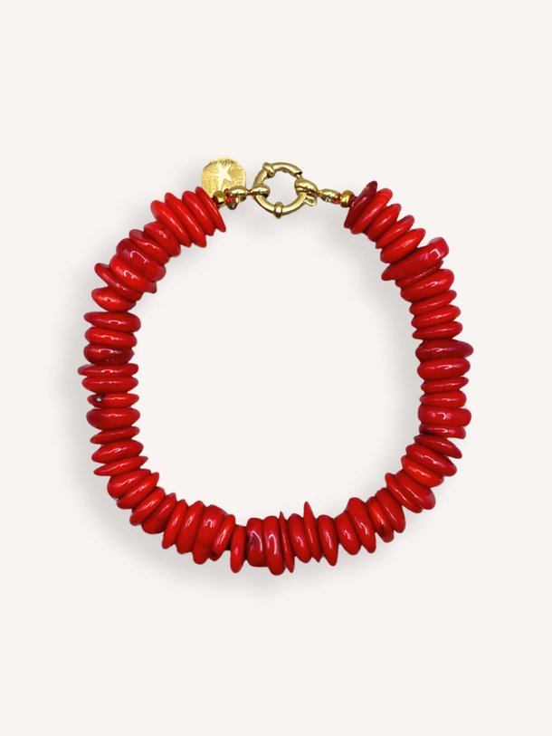 Ontdek de Flint vergulde kralen armband van Bonnie Studios in de kleur Rood bij Orangebag. Op werkdagen voor 21:45 besteld, morgen in huis.