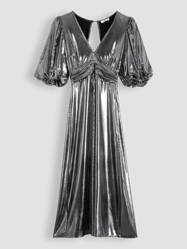 Ontdek de Ivetta geweven metallic jurk van Notes du Nord in de kleur zilverkleur bij Orangebag. Op werkdagen voor 21:45 besteld, morgen in huis.