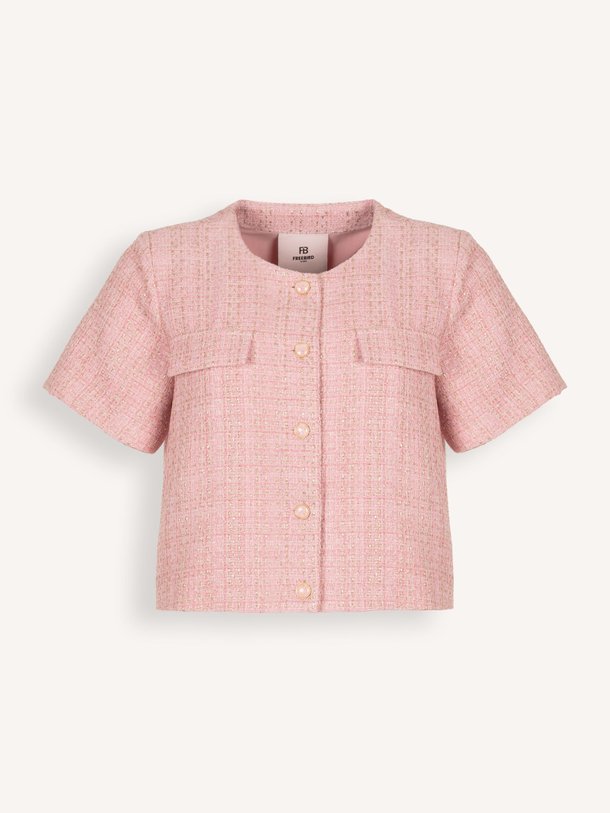 Ontdek de Lieve geweven bouclé jasje van Freebird in de kleur Roze bij Orangebag. Op werkdagen voor 21:45 besteld, morgen in huis.