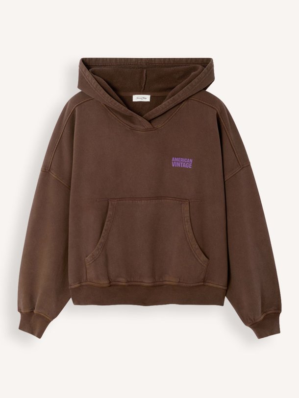 Ontdek de Plizzy katoenen hoodie van American Vintage in de kleur Donkerbruin bij Orangebag. Op werkdagen voor 21:45 besteld, morgen in huis.