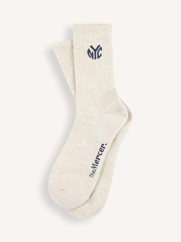Ontdek de The Subway katoenmix gemêleerde sokken van Mercer Amsterdam in de kleur Off-white bij Orangebag. Op werkdagen voor 21:45 besteld, morgen in huis.