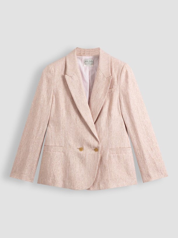 Ontdek de Linnen/katoenmix blazer met lurex van forte_forte in de kleur lichtroze bij Orangebag. Op werkdagen voor 21:45 besteld, morgen in huis.