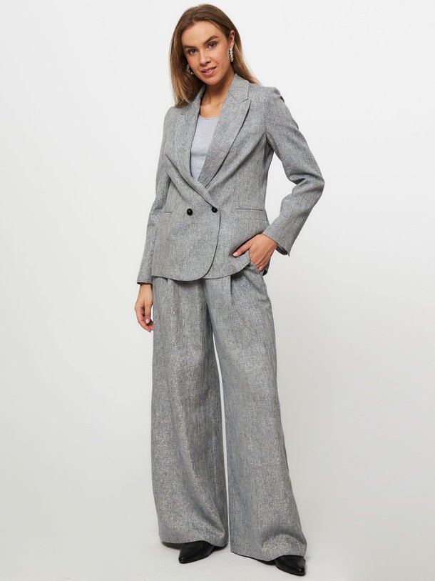 Ontdek de Linnen/katoenmix blazer met lurex van forte_forte in de kleur grijs bij Orangebag. Op werkdagen voor 21:45 besteld, morgen in huis.