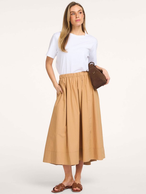 Ontdek de Gwynn katoenen rok van Xirena in de kleur Camel bij Orangebag. Op werkdagen voor 21:45 besteld, morgen in huis.