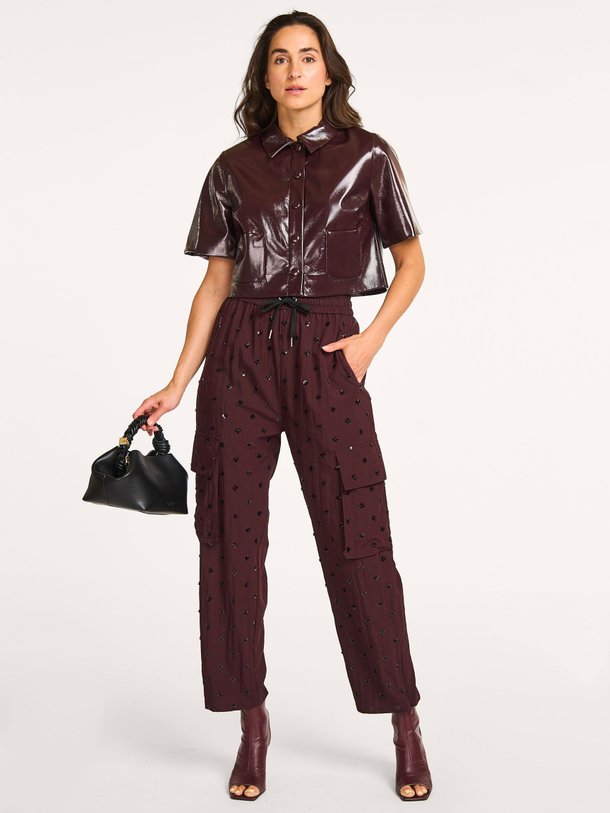 Ontdek de Nemu viscosemix broek met pailletten van Baum und Pferdgarten in de kleur Bordeauxrood bij Orangebag. Op werkdagen voor 21:45 besteld, morgen in huis.