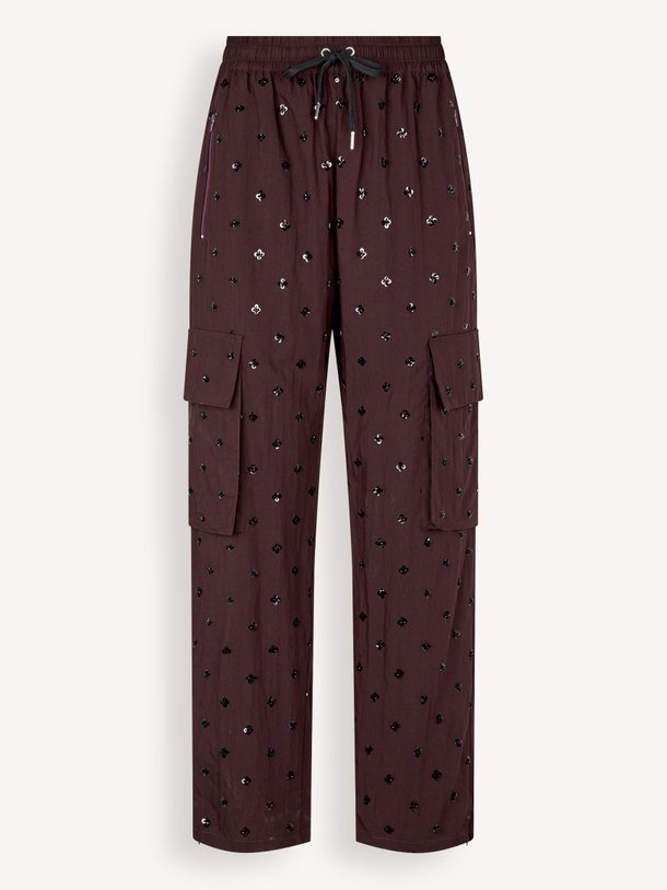 Ontdek de Nemu viscosemix broek met pailletten van Baum und Pferdgarten in de kleur Bordeauxrood bij Orangebag. Op werkdagen voor 21:45 besteld, morgen in huis.