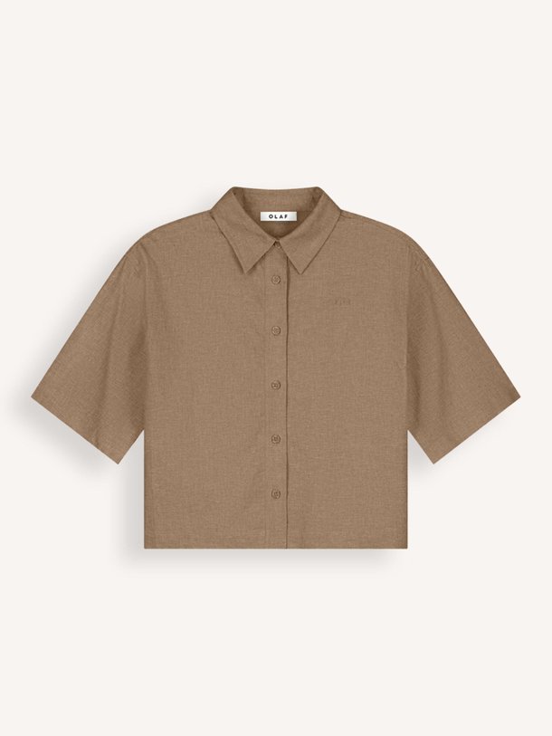 Ontdek de Linnen/katoenmix blouse van OLAF in de kleur Taupe bij Orangebag. Op werkdagen voor 21:45 besteld, morgen in huis.