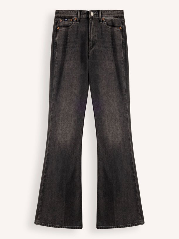 Denham Ami - Mid Waist Flared Fit Jeans - Zwart Ontdek de Ami mid waist flared fit jeans van Denham in de kleur zwart bij Orangebag. Op werkdagen voor 21:45 besteld, morgen in huis.