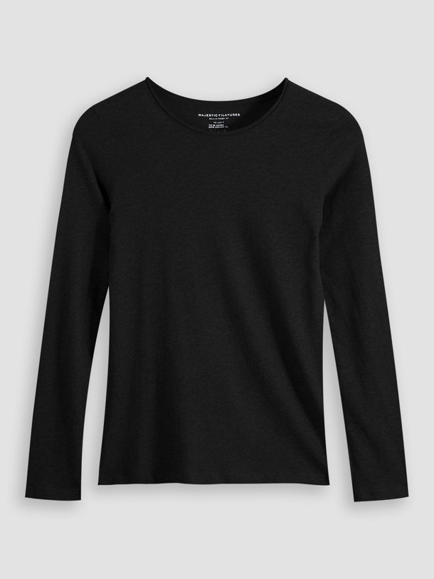 Majestic Filatures M005 Katoen/Cashmeremix Longsleeve - Zwart Ontdek de M005 Katoen/cashmeremix longsleeve van Majestic Filatures in de kleur zwart bij Orangebag. Op werkdagen voor 21:45 besteld, morgen in huis.