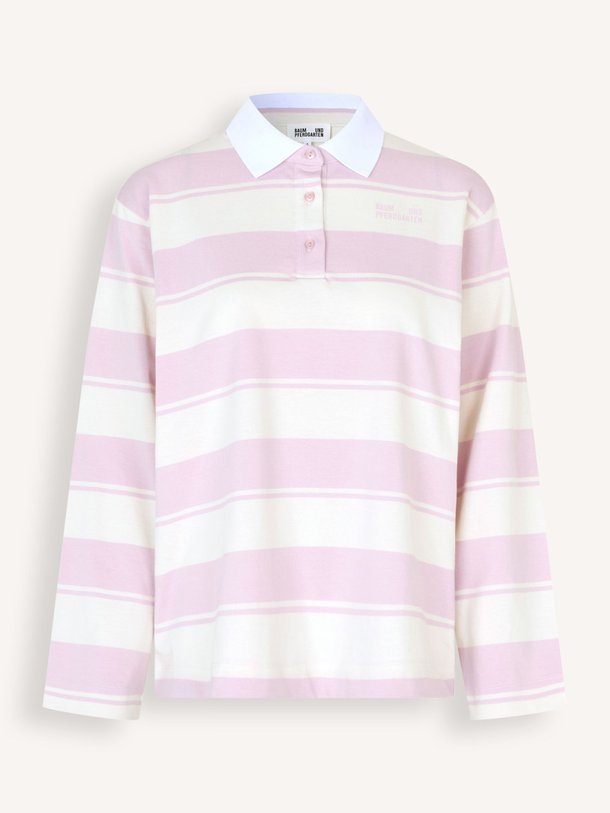 Ontdek de Jeanne organic cotton gestreepte polo top van Baum und Pferdgarten in de kleur Lila bij Orangebag. Op werkdagen voor 21:45 besteld, morgen in huis.