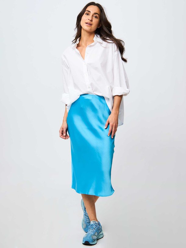 Ontdek de Agneta geweven A-lijn rok van Samsoe Samsoe in de kleur aquablauw bij Orangebag. Op werkdagen voor 21:45 besteld, morgen in huis.