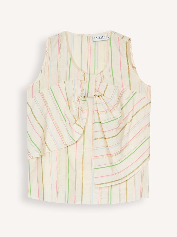 Ontdek de Fancy katoenmix gestreepte top met lurex van Nathalie Vleeschouwer in de kleur ecru bij Orangebag. Op werkdagen voor 21:45 besteld, morgen in huis.