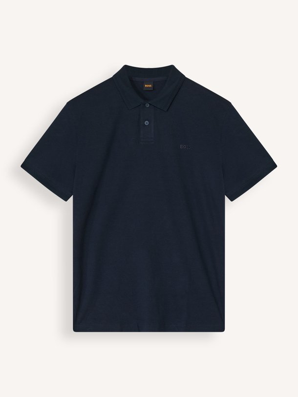 Boss Interlock katoenen polo - Donkerblauw Ontdek de Interlock katoenen polo van Boss in de kleur Donkerblauw bij Orangebag. Op werkdagen voor 21:45 besteld, morgen in huis.