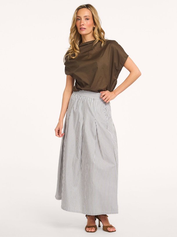 Ontdek de Fieke katoenen gestreepte rok van Nathalie Vleeschouwer in de kleur Kaki bij Orangebag. Op werkdagen voor 21:45 besteld, morgen in huis.