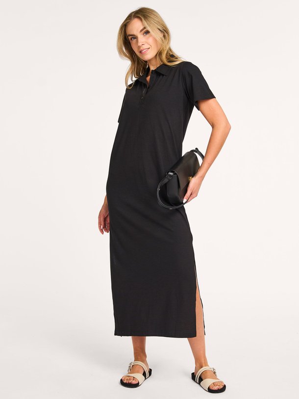 Ontdek de Abby katoenmix maxi jurk van My Essential Wardrobe in de kleur zwart bij Orangebag. Op werkdagen voor 21:45 besteld, morgen in huis.