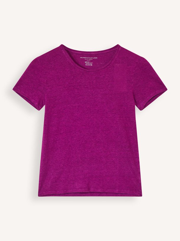 Ontdek de MGD011 Linnenmix slub T-shirt van Majestic Filatures in de kleur paars bij Orangebag. Op werkdagen voor 21:45 besteld, morgen in huis.