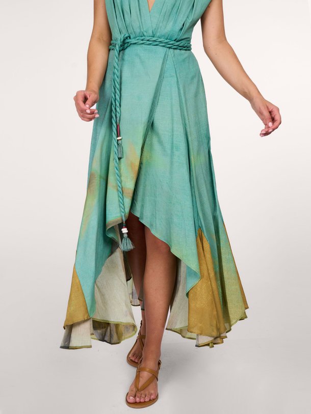 Ontdek de Byllos katoenen maxi jurk met print van Mes Demoiselles in de kleur turquoise bij Orangebag. Op werkdagen voor 21:45 besteld, morgen in huis.