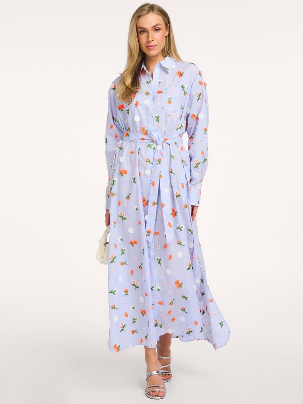 Ontdek de Jamanna katoenen jurk met borduursel van Essentiel Antwerp in de kleur Blauw bij Orangebag. Op werkdagen voor 21:45 besteld, morgen in huis.