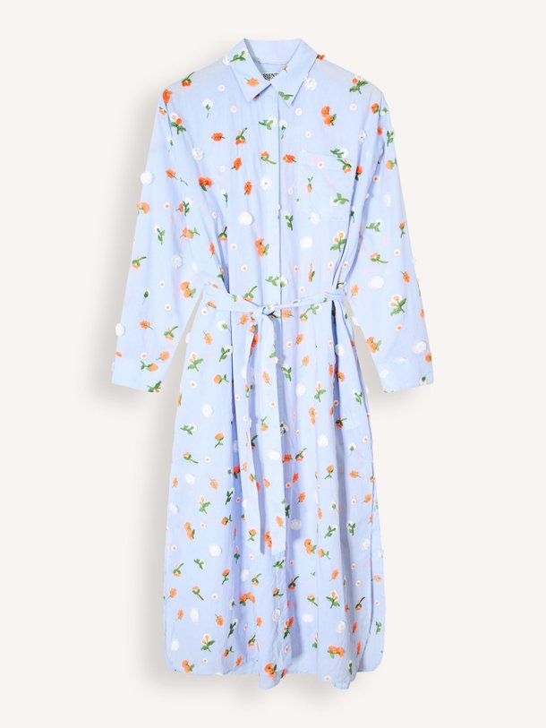 Ontdek de Jamanna katoenen jurk met borduursel van Essentiel Antwerp in de kleur Blauw bij Orangebag. Op werkdagen voor 21:45 besteld, morgen in huis.
