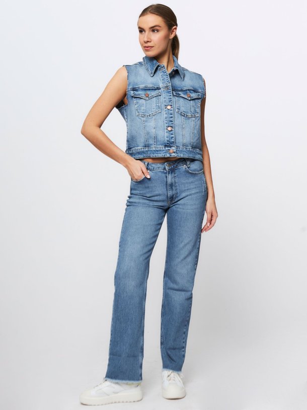 Ontdek de Dango denim gilet van My Essential Wardrobe in de kleur blauw bij Orangebag. Op werkdagen voor 21:45 besteld, morgen in huis.