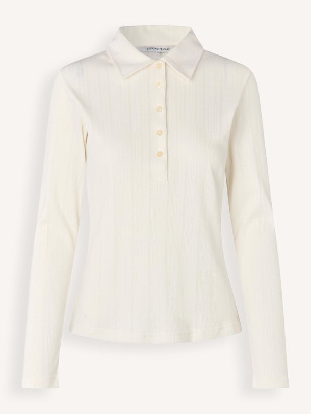 Ontdek de Rosia katoenen polo top van Second Female in de kleur Off-white bij Orangebag. Op werkdagen voor 21:45 besteld, morgen in huis.