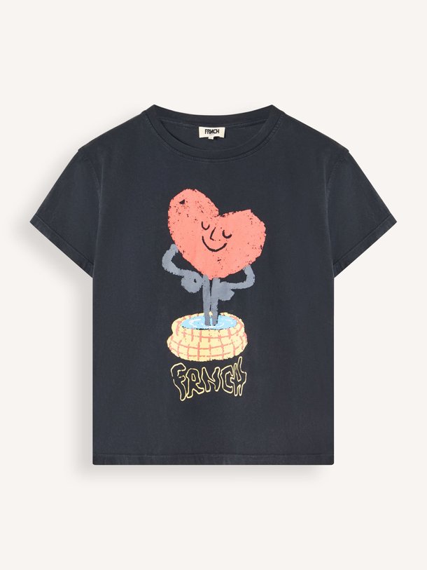 Ontdek de Najas organic cotton T-shirt met print van Frnch in de kleur Zwart bij Orangebag. Op werkdagen voor 21:45 besteld, morgen in huis.