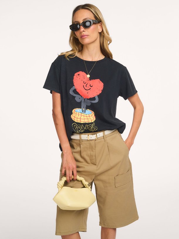 Ontdek de Najas organic cotton T-shirt met print van Frnch in de kleur Zwart bij Orangebag. Op werkdagen voor 21:45 besteld, morgen in huis.