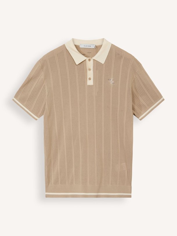 Ontdek de Katoenen polo met opengewerkt patroon van Filling Pieces in de kleur beige bij Orangebag. Op werkdagen voor 21:45 besteld, morgen in huis.