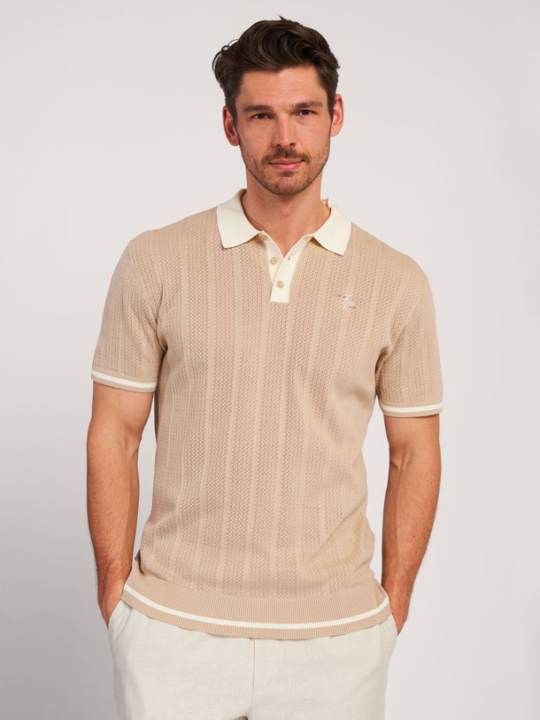 Ontdek de Katoenen polo met opengewerkt patroon van Filling Pieces in de kleur beige bij Orangebag. Op werkdagen voor 21:45 besteld, morgen in huis.