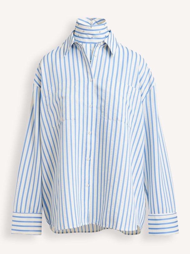 Ontdek de Janna viscosemix gestreepte blouse van Essentiel Antwerp in de kleur Blauw bij Orangebag. Op werkdagen voor 21:45 besteld, morgen in huis.