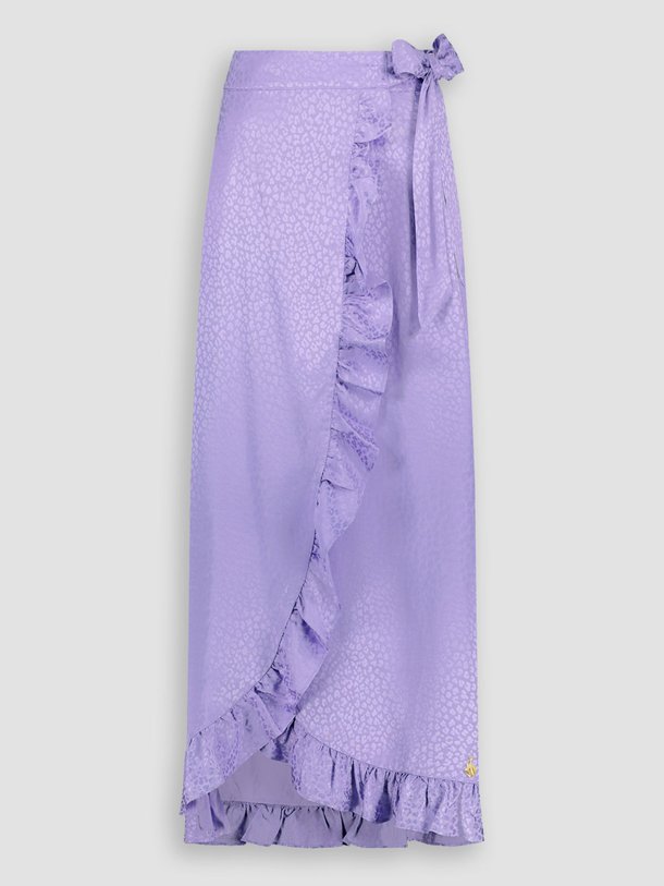 Ontdek de Bobo viscose overslagrok met dessin van Fabienne Chapot in de kleur lavendel bij Orangebag. Op werkdagen voor 21:45 besteld, morgen in huis.