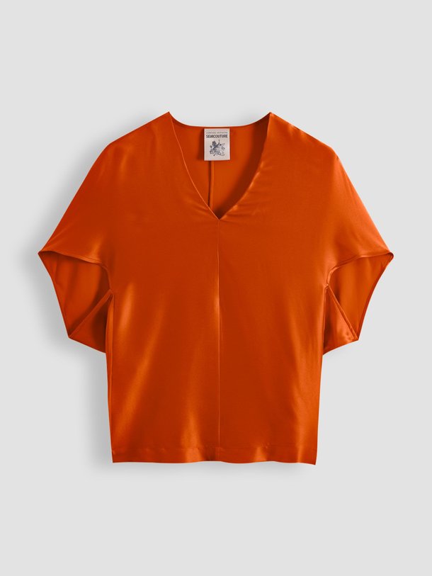 Ontdek de zijdemix top van Semicouture in de kleur oranje bij Orangebag. Op werkdagen voor 21:45 besteld, morgen in huis.