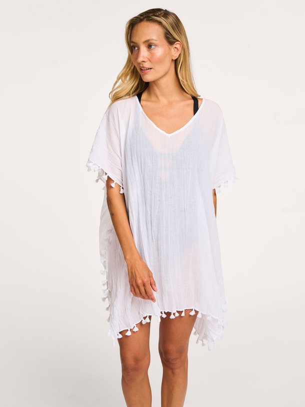 Ontdek de Amnesia katoenen kaftan van Seafolly in de kleur wit bij Orangebag. Op werkdagen voor 21:45 besteld, morgen in huis.