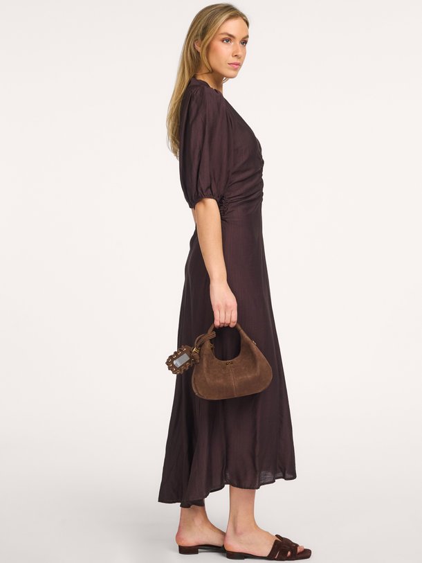 Co'Couture Hera viscosemix maxi jurk - Donkerbruin Ontdek de Hera viscosemix maxi jurk van Co'Couture in de kleur Donkerbruin bij Orangebag. Op werkdagen voor 21:45 besteld, morgen in huis.